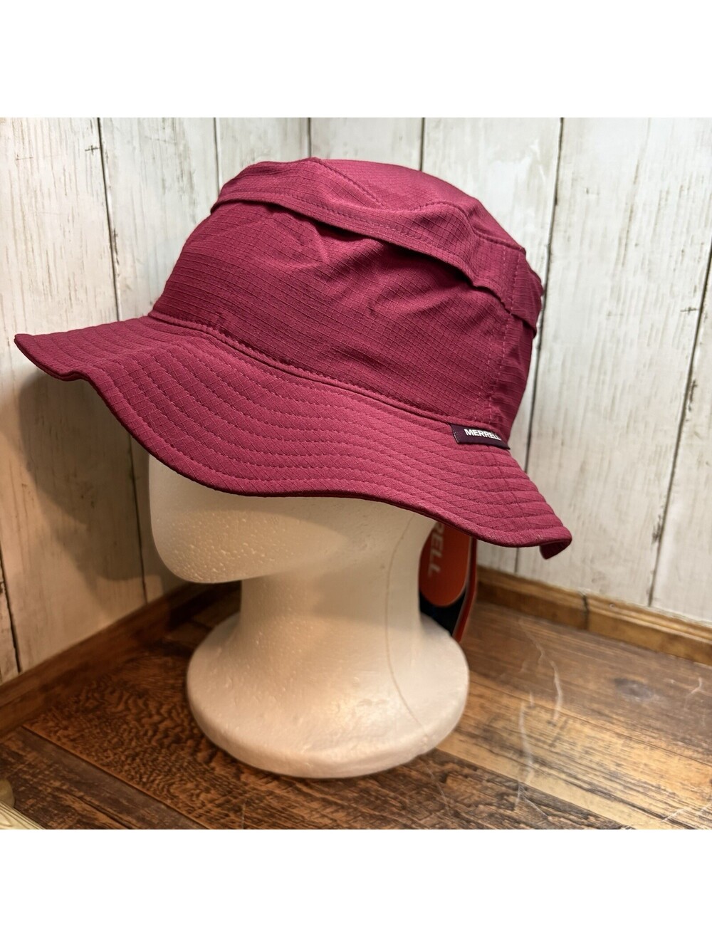 Merrell Burgundy Wide Brim Sun Hat Bucket Boonie Safari One Size Vented NWT